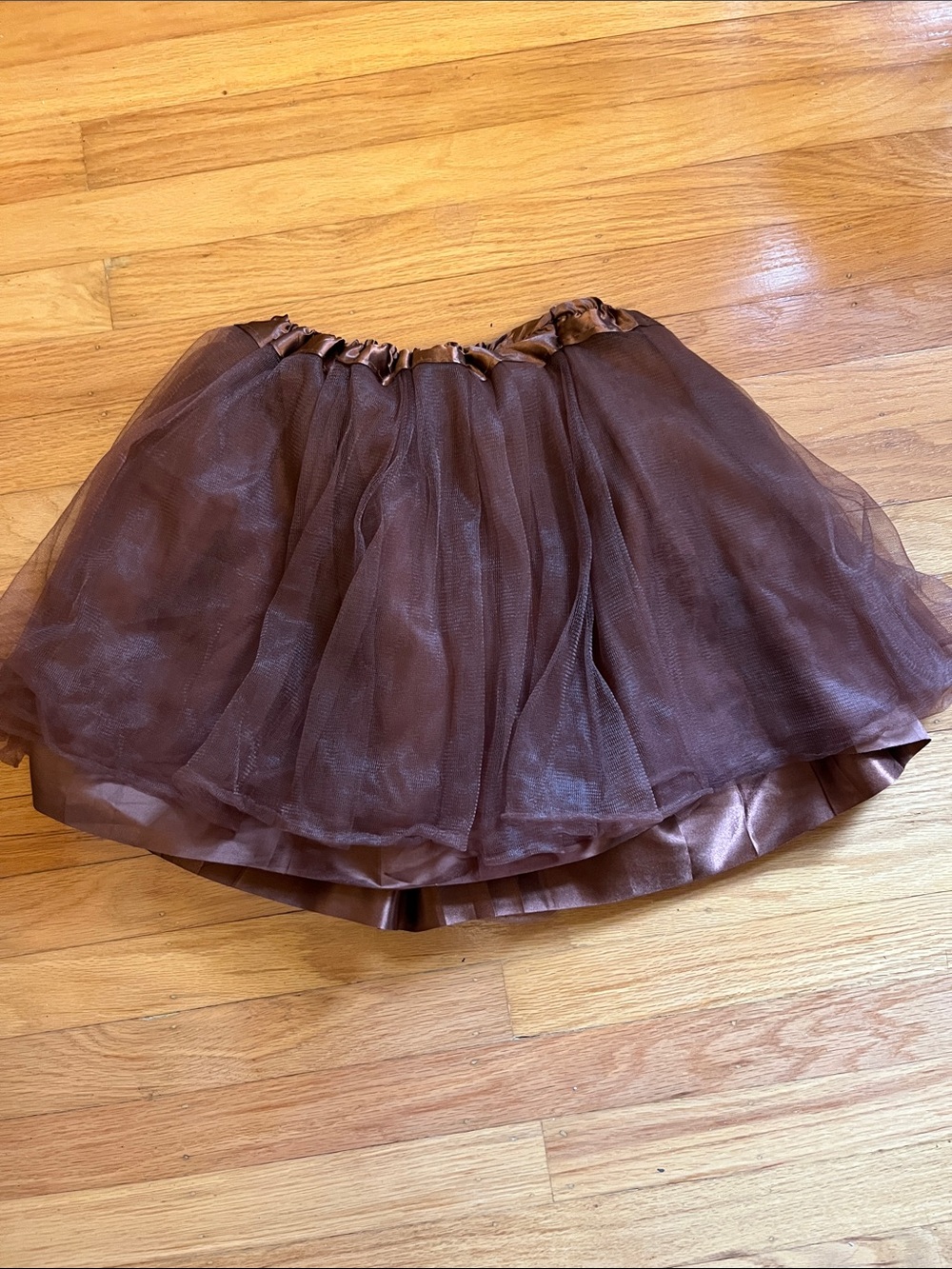 Women's Brown Tulle Layered Skirt